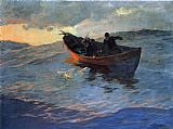 Edward Henry Potthast Canvas Paintings - Struggle for the Catch